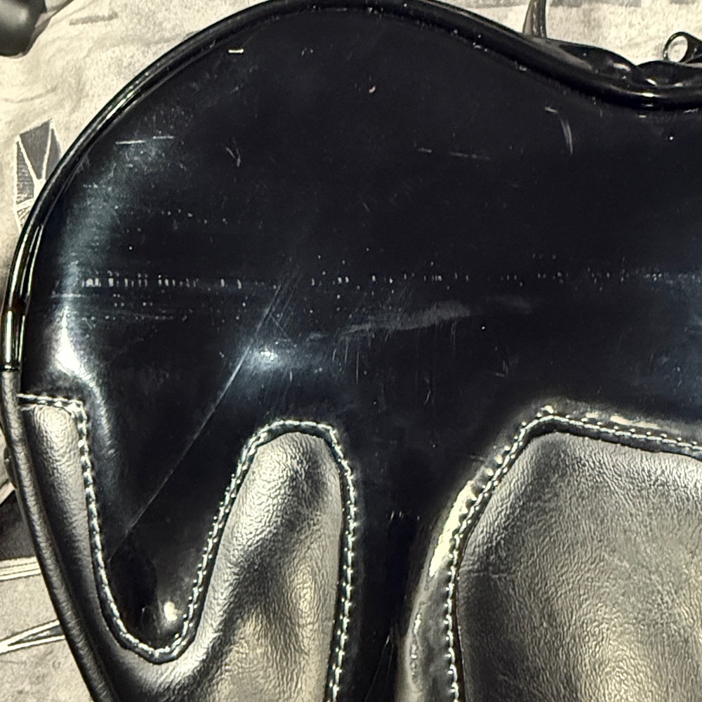 LOVE PAIN AND STITCHES HANDMADE POSION HEART BLACK ON BLACK CROSSBODY OG!! - Picture 3 of 14